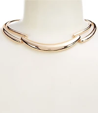Dillard's Polished Arced Metal Bar Collar Necklace