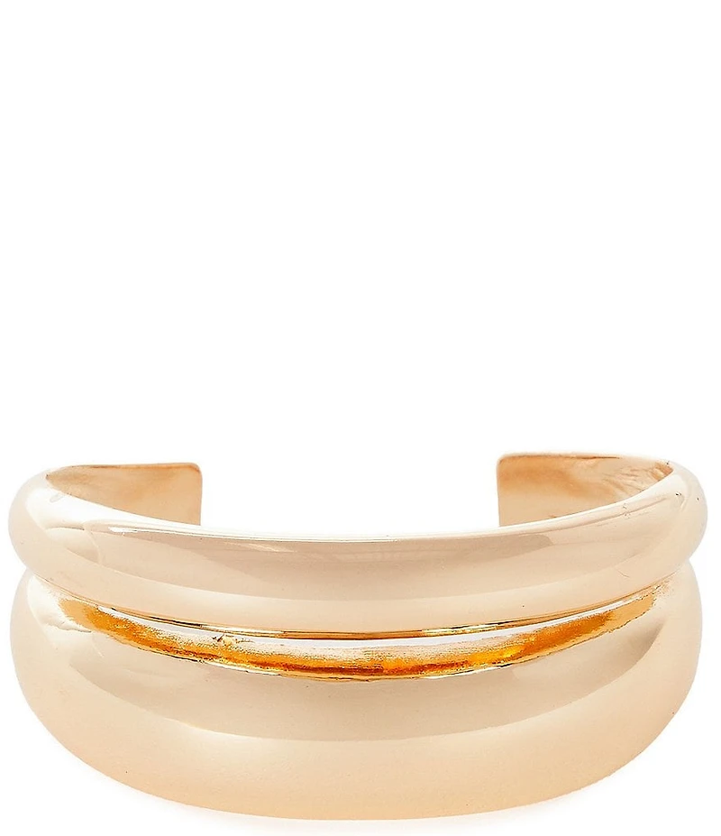 Dillard's Polished Metal Double Row Cuff Bracelet