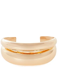 Dillard's Polished Metal Double Row Cuff Bracelet
