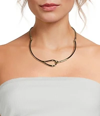 Dillard's Polished Metal Loop Collar Short Collar Necklace