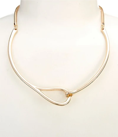 Dillard's Polished Metal Loop Collar Short Collar Necklace