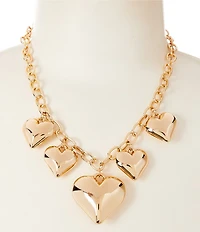 Dillard's Puffy Hearts Statement Necklace