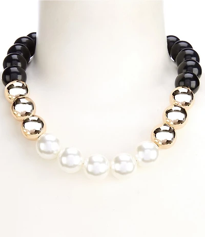 Dillard's Resin Beaded Pearl Collar Necklace