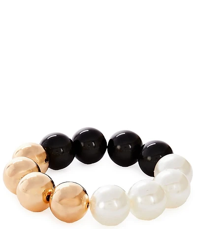 Dillard's Resin Beaded Pearl Stretch Bracelet