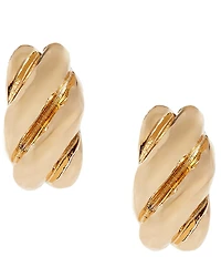Dillard's Ribbed Polished Metal Stud Drop Earrings