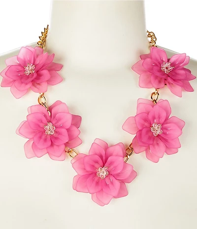 Dillard's Rosalie Pink Petals Statement Necklace