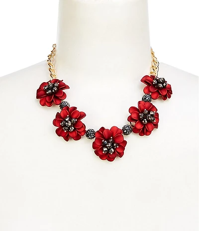 Dillard's Scarlet Flowers Collar Statement Necklace
