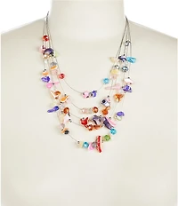 Dillard's Shells And Beads Illusion Short Multi Strand Necklace