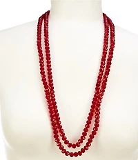 Dillard's Siam Faceted Glass Beaded Long Strand Necklace