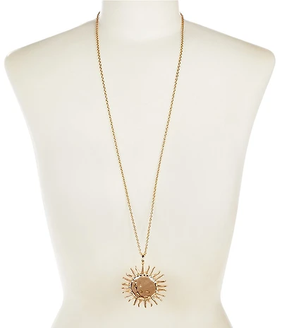 Dillard's Sunburst Long Pendant Necklace