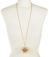 Dillard's Sunburst Long Pendant Necklace