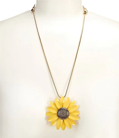 Dillard's Sunflower Long Pendant Necklace