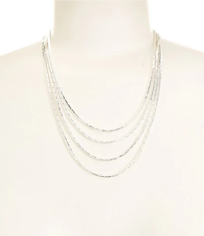 Dillard's Textured 4 Row Chain Necklace
