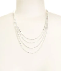 Dillard's Textured 4 Row Chain Necklace