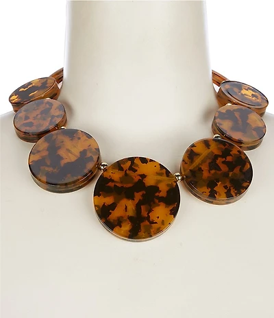 Dillard's Tortoise Discs Statement Necklace