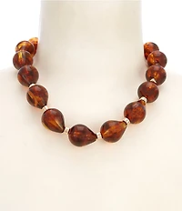 Dillard's Tortoise Teardrop Resin Beaded Short Collar Necklace