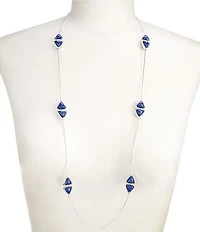Dillard's Triangle Cabochon Station Long Strand Necklace