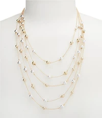 Dillard's Two Tone Bead Illusion Short Multi Strand Necklace