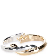 Dillard's Two Tone Bypass Sculptural Bangle Bracelet