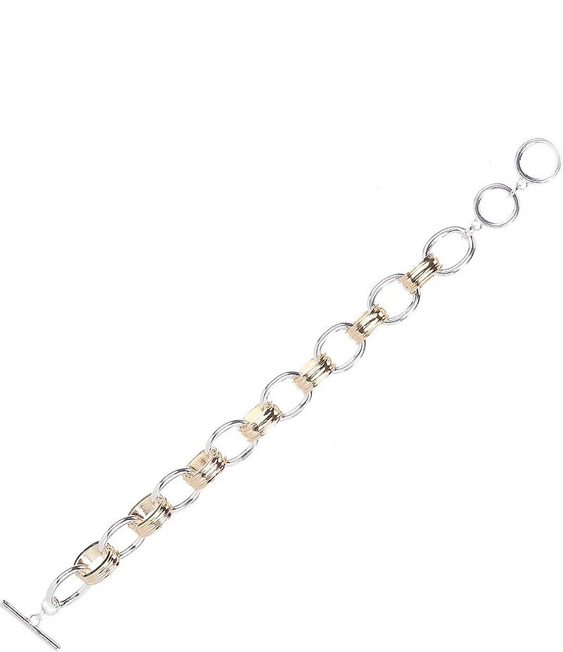 Dillard's Two Tone Chain Links Line Bracelet