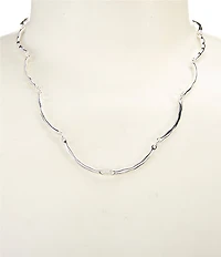 Dillard's Wavy Metal Curved Bar Chain Collar Necklace