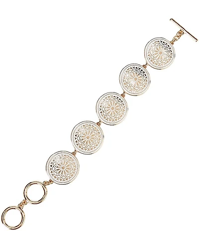 Dillard's White Enamel Mandala Line Bracelet
