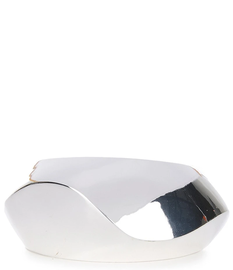 Dillard's Wide Wavy Polished Metal Hinge Bangle Bracelet
