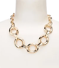 Dillard's Wobbly Metal Large Oval Link Frontal Statement Collar Necklace