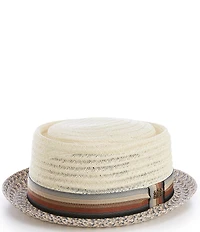 Dorfman Milano Paper Braid Pork Pie Hat