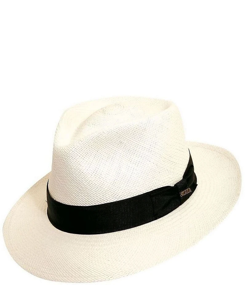 Dorfman Milano Scala Genuine Straw Panama Highlands Fedora 3#double; Brim Hat