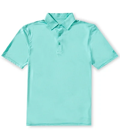Drake Clothing Co. Performance Stretch Chalk Stripe Short Sleeve Polo Shirt