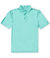 Drake Clothing Co. Performance Stretch Chalk Stripe Short Sleeve Polo Shirt
