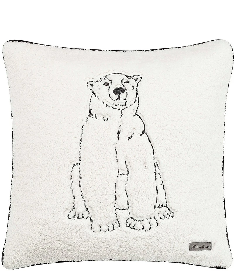 Eddie Bauer Cozy Polar Bear Square Throw Pillow