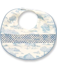 Edgehill Collection Baby Boys Cotton Toile Print Smocked Bib