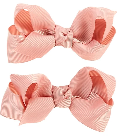 Edgehill Collection Baby Girls 2-Pack Mini Grosgrain Hair Bows