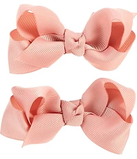 Edgehill Collection Baby Girls 2-Pack Mini Grosgrain Hair Bows