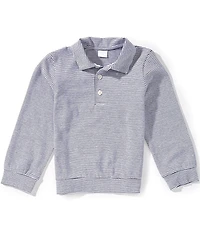 Edgehill Collection Little Boys Knit Long Sleeve Stripe Polo Shirt