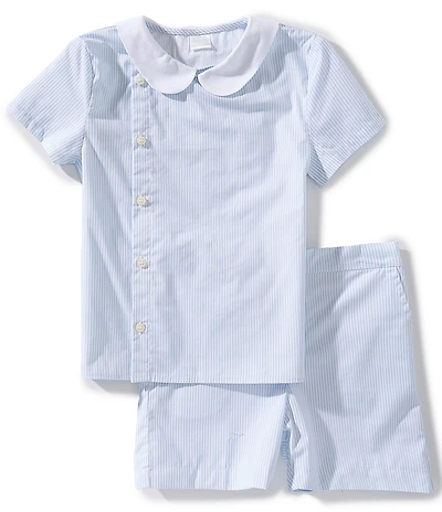 Edgehill Collection Little Boys Woven Stripe Shorts Set