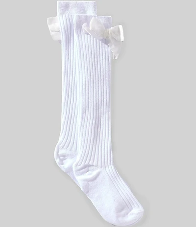 Edgehill Collection Little Girl Velvet Bow Knee High Socks