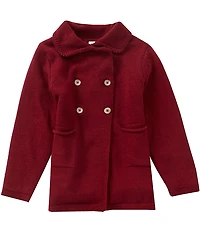 Edgehill Collection Little Girls Knit Double Breasted Sweater Cardigan