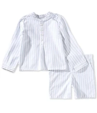 Edgehill Collection x Megan Karp Little Boys Otto Woven Stripe Long Sleeve Button-Front Shirt & Shorts Set