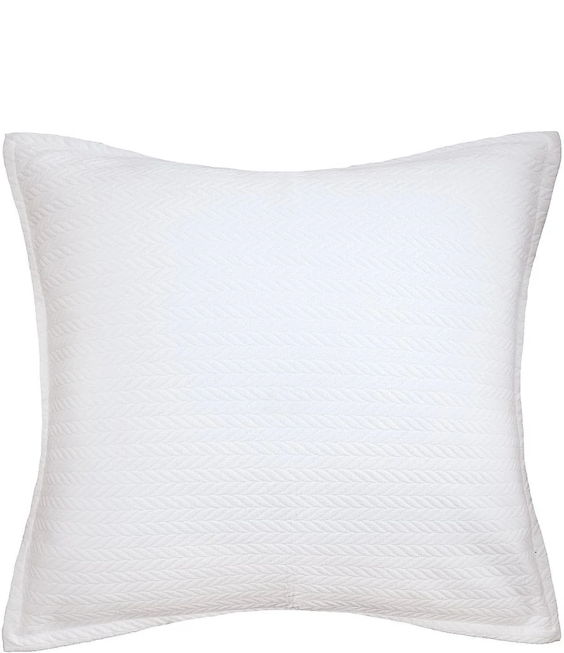 ELISABETH YORK Edin Matelasse Braided Pattern Hemstitch Euro Sham
