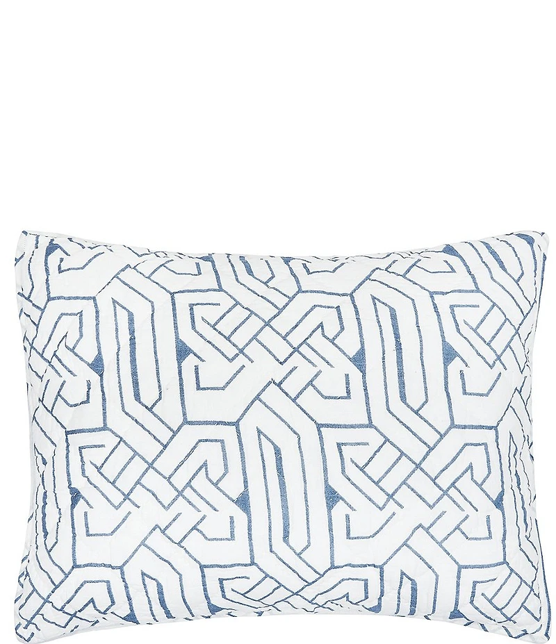ELISABETH YORK Marlowe Storm Geometric Pattern Cotton Gauze Sham