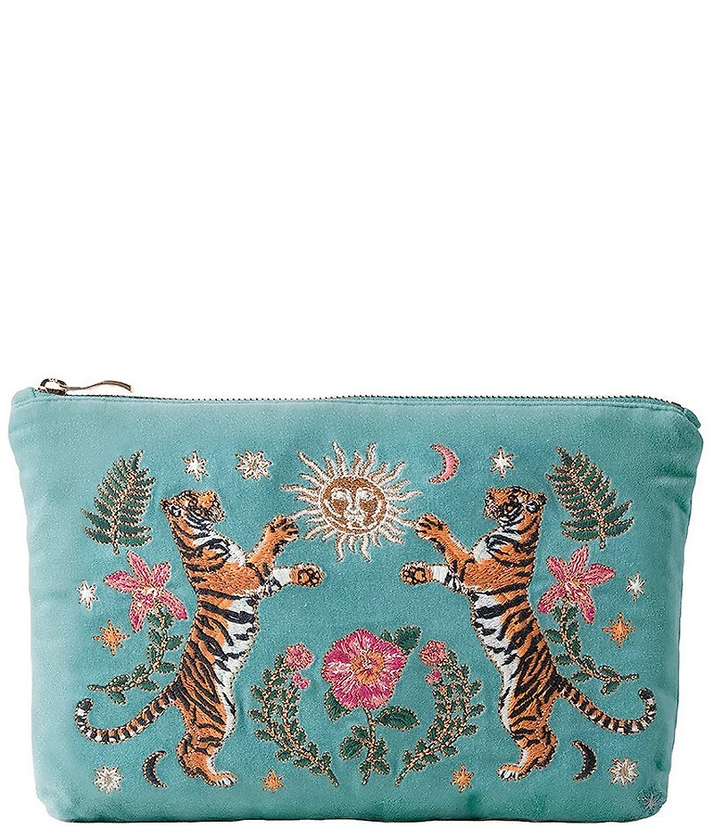 Elizabeth Scarlett Celestial Tiger Velvet Everyday Pouch