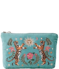 Elizabeth Scarlett Celestial Tiger Velvet Everyday Pouch