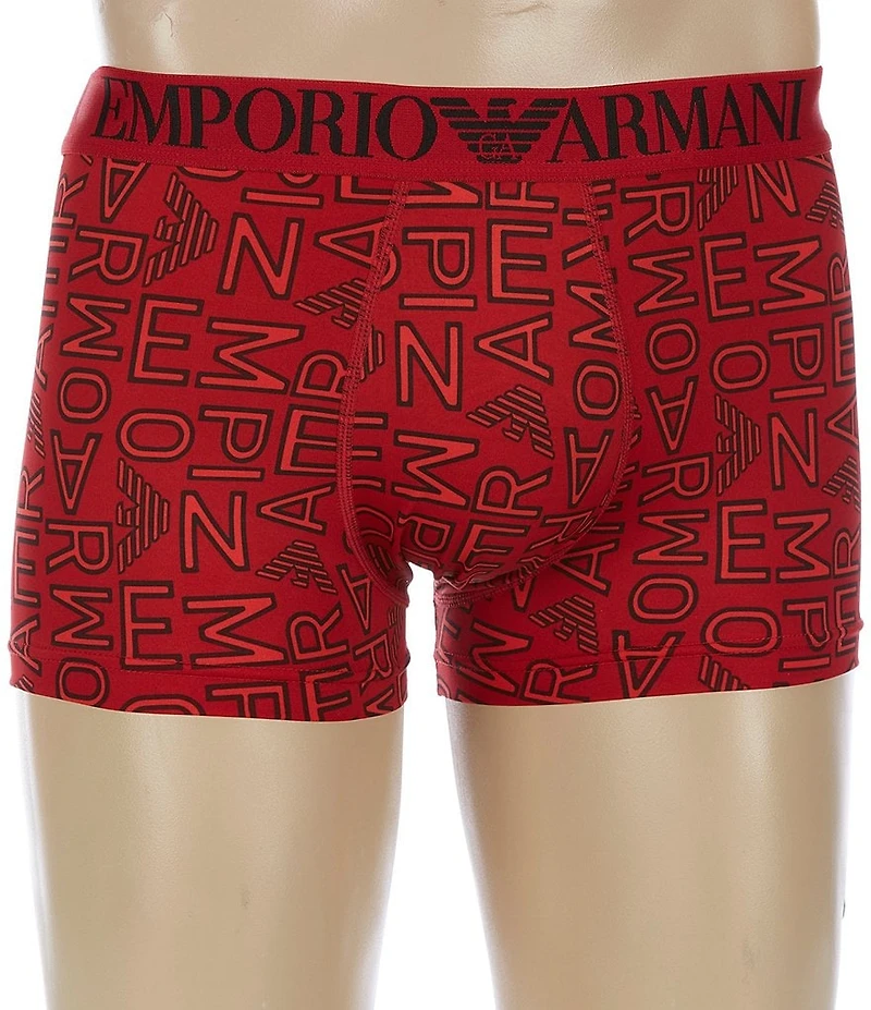 Emporio Armani Allover Logo Microfiber Trunks