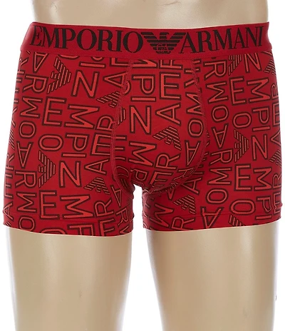 Emporio Armani Allover Logo Microfiber Trunks