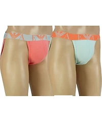 Emporio Armani Stretch Logo Brand Jock Straps 2-Pack