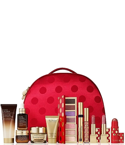 Estee Lauder 12-Piece Holiday Blockbuster Beauty Gift Set $90 with any Estee Lauder Purchase: Glam Cool Makeup Look