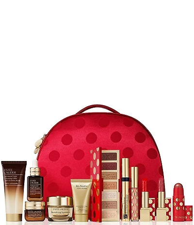 Estee Lauder 12-Piece Holiday Blockbuster Beauty Gift Set $90 with any Estee Lauder Purchase: Glow Warm Makeup Look